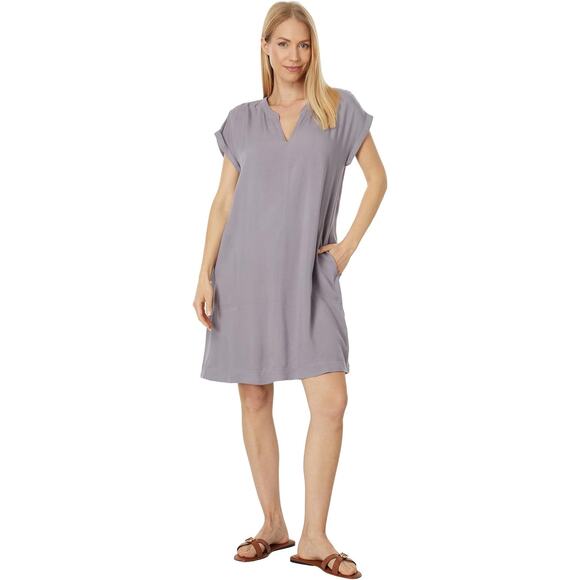 Splendid Women's M Oyster Shiloh T Shirt Dress Short Sleeve Minimalist H17-17 - Picture 1 of 9